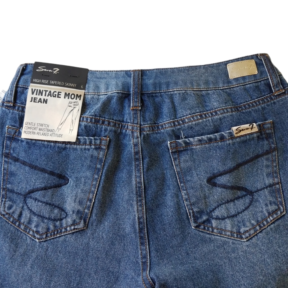 Seven7 High Rise Tapered Skinny Vintage Mom Jean's - Picture 6 of 7